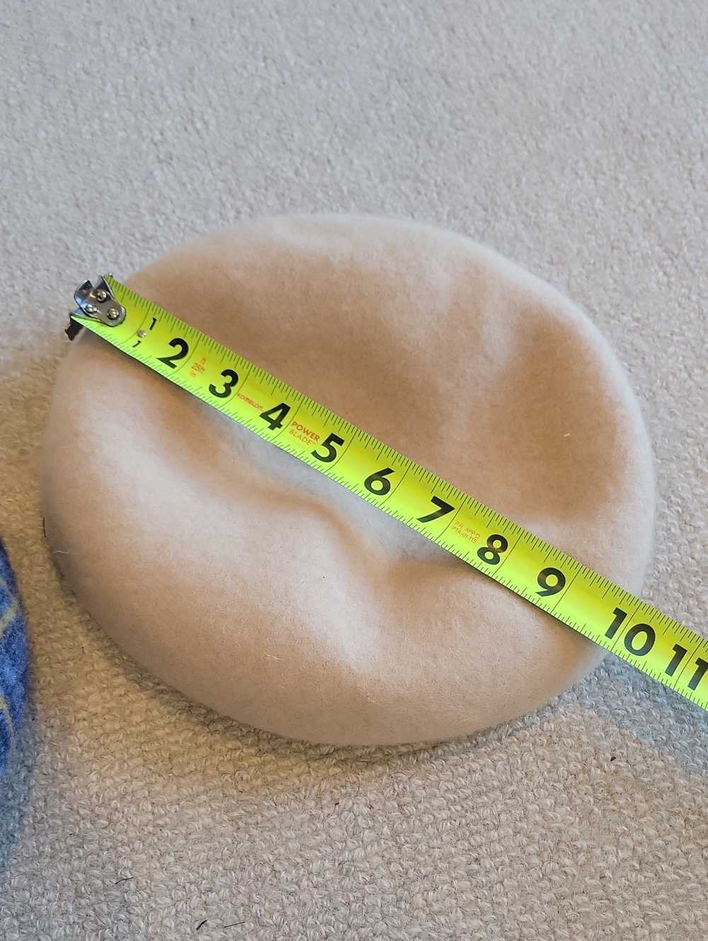 Blue Plaid Wool Beret & Cream Wool Beret - Set Of Two - Picture 4 of 7